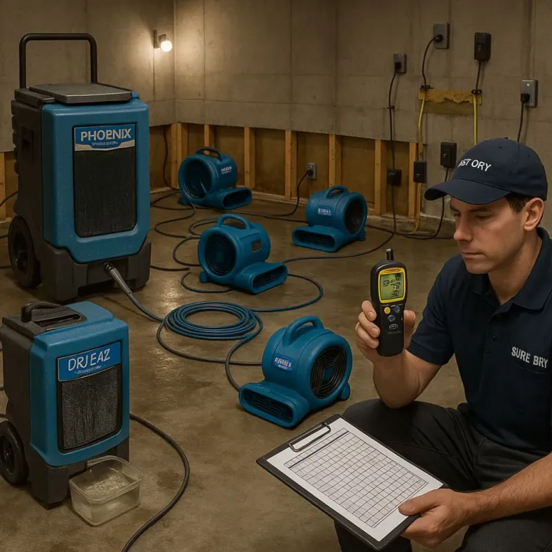 Structural Drying and Dehumidification process in Lafayette, TN
